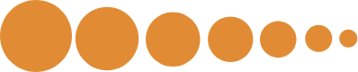 Sept cercles orange décroissants
