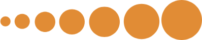 Cercles orange de tailles croissantes