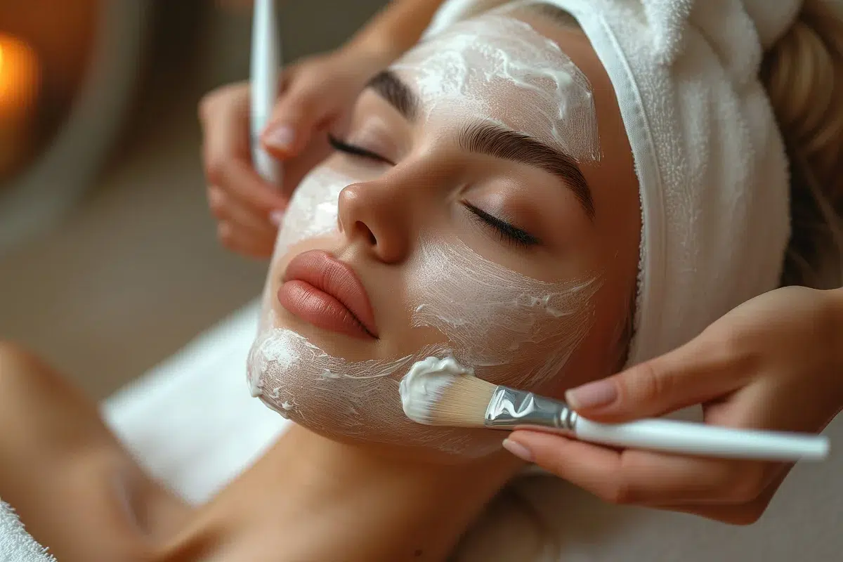 Femme recevant un soin du visage